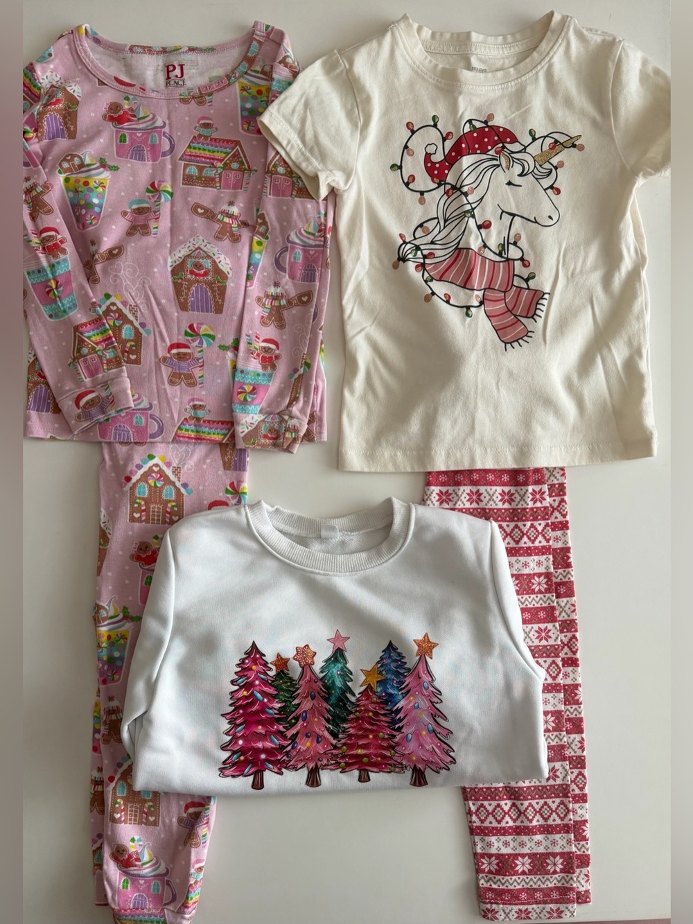Girls' Holiday Bundle 4-5 years old: Christmas PJ set, Leggings, Tee, Sweatshirt